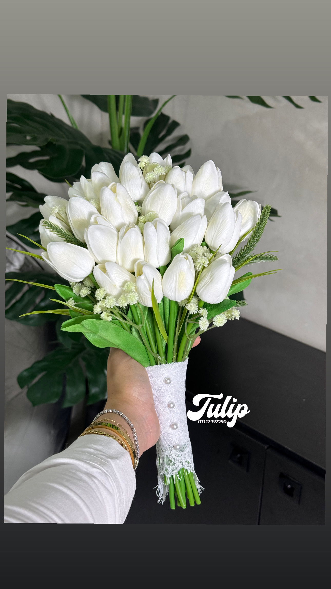 بوكيه تيوليب سيليكون + بيبي فلاور — بوكيهات ورد صناعي | Tulip Store