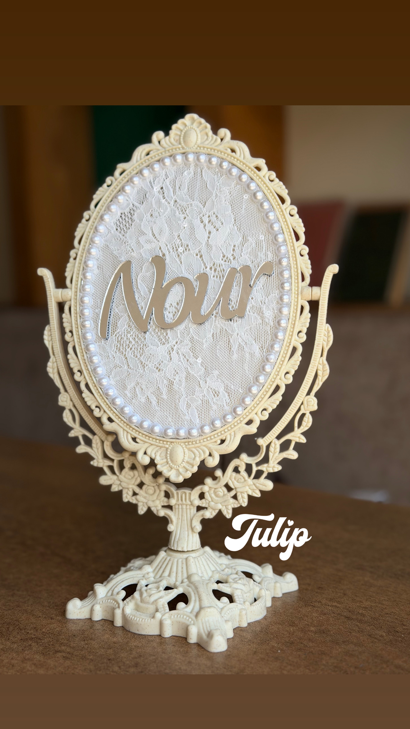 مراية استاند ابيض — مراية العروسة | Tulip Store