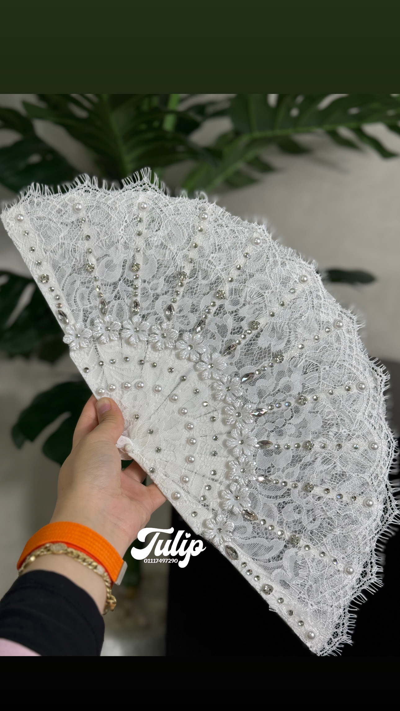 مروحة دانتيل — مروحة العروسة | Tulip Store