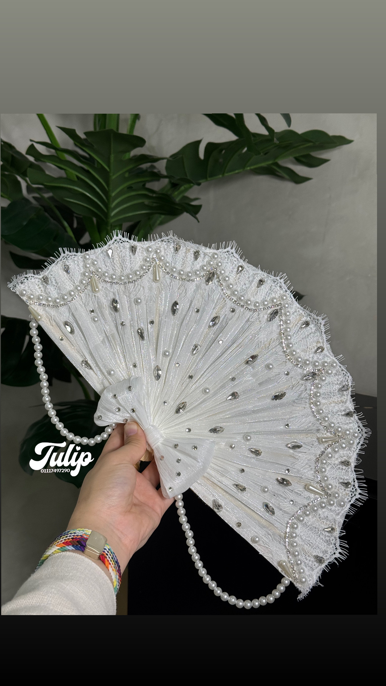 مروحة كرينكل تزيين كثيف — مروحة العروسة | Tulip Store