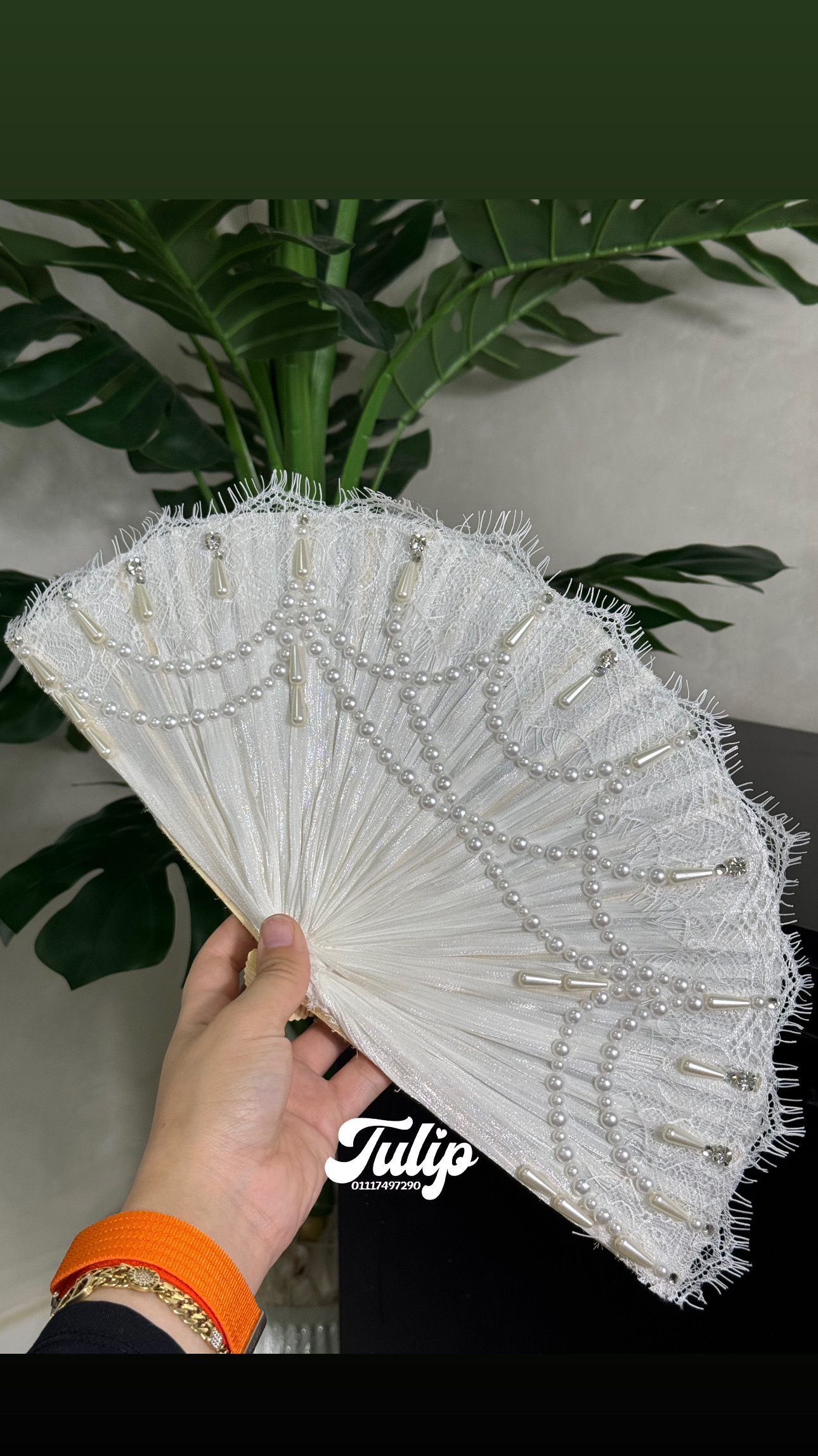 مروحة كرينكل تزيين لولي — مروحة العروسة | Tulip Store