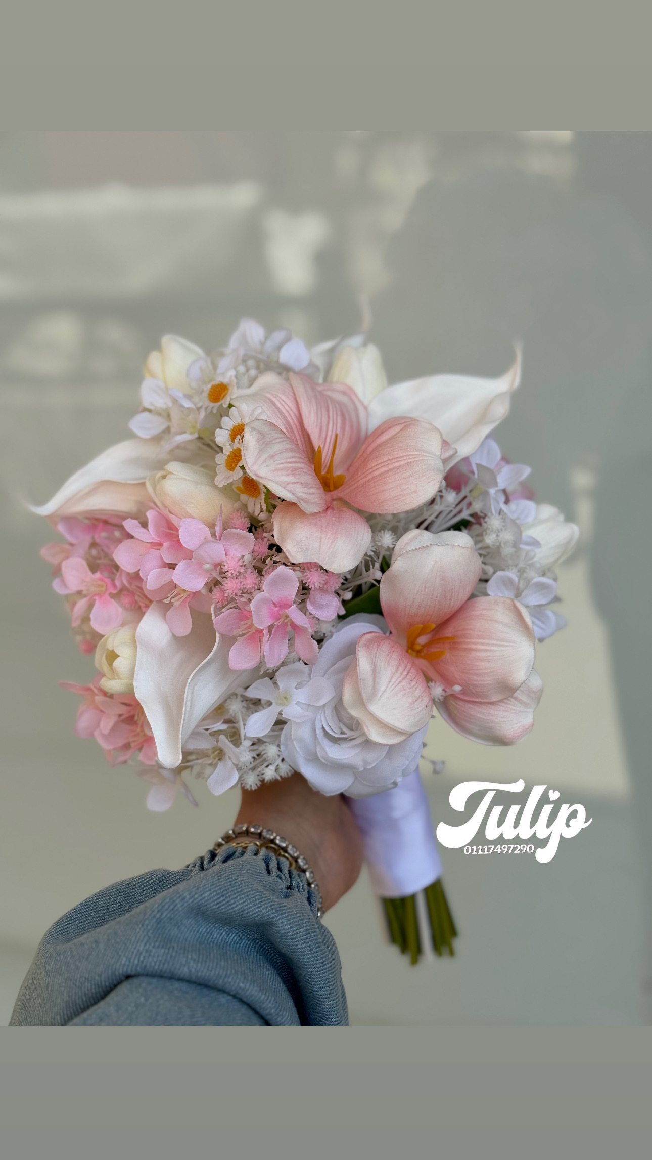 بوكيه ورد صناعي بينك — بوكيهات ورد صناعي | Tulip Store
