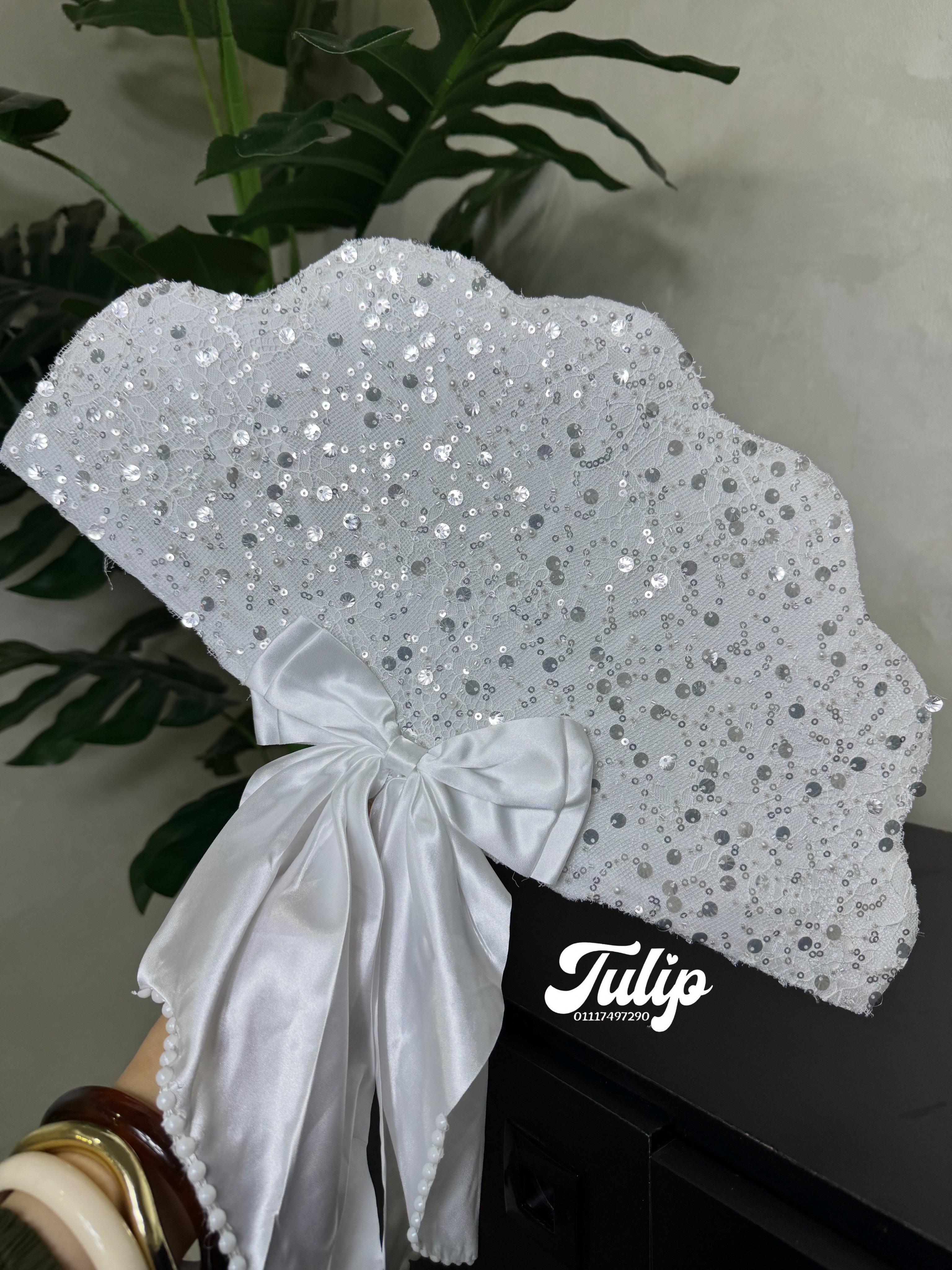 مروحة دانتيل هاند ميد — Tulip Store